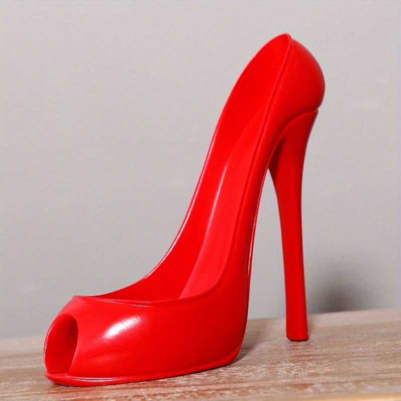 Elegantes Harz High Heel Schuhförmiges Weinregal - Stilvolles rotes und goldenes Display für Wohnkultur, perferkt für Geschenkidee