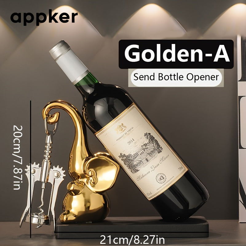Terracotta Bären-Weinregal mit Flaschenöffner – Dekorative Keramik für Wohnzimmer und Bar