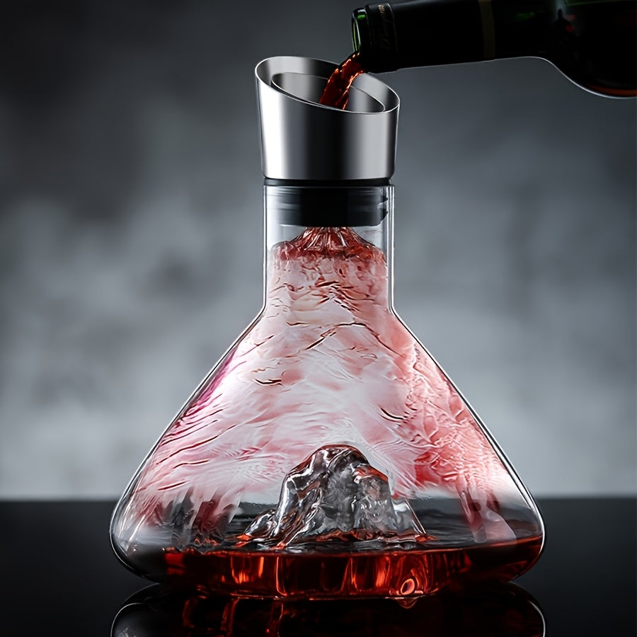Kristall-Weinkaraffe (1500 ml) mit Edelstahl-Filter und Wasserfall-Ausgießer – ideal für festliche Anlässe