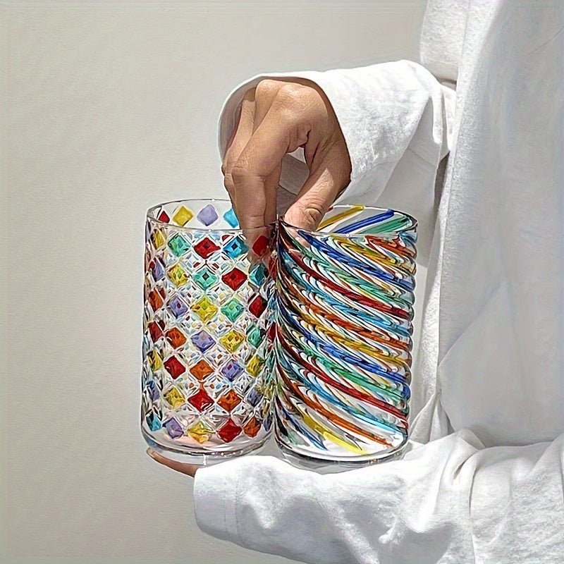 Handbemaltes Glas (1 Stk.) – schillernd, vintage & kunstvoll. 🌈