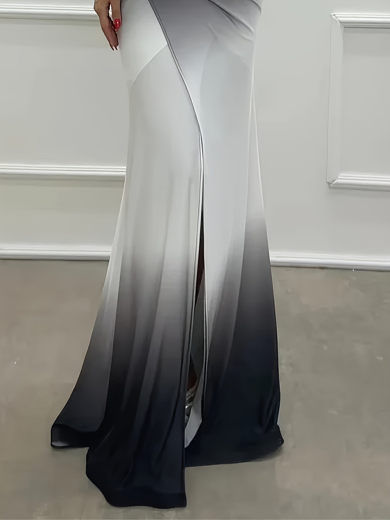 Schulterfreies Maxikleid mit Strass-Taille - Kelche24