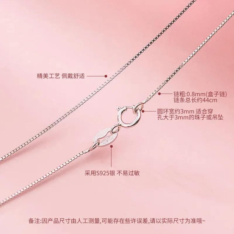 50cm 55cm 60cm Weibliche Halskette Für Frauen Am Hals Silber 925 Kette Halsketten Frauen Anhänger Mädchen Mode Schmuck minimalistischen Lange - Kelche24