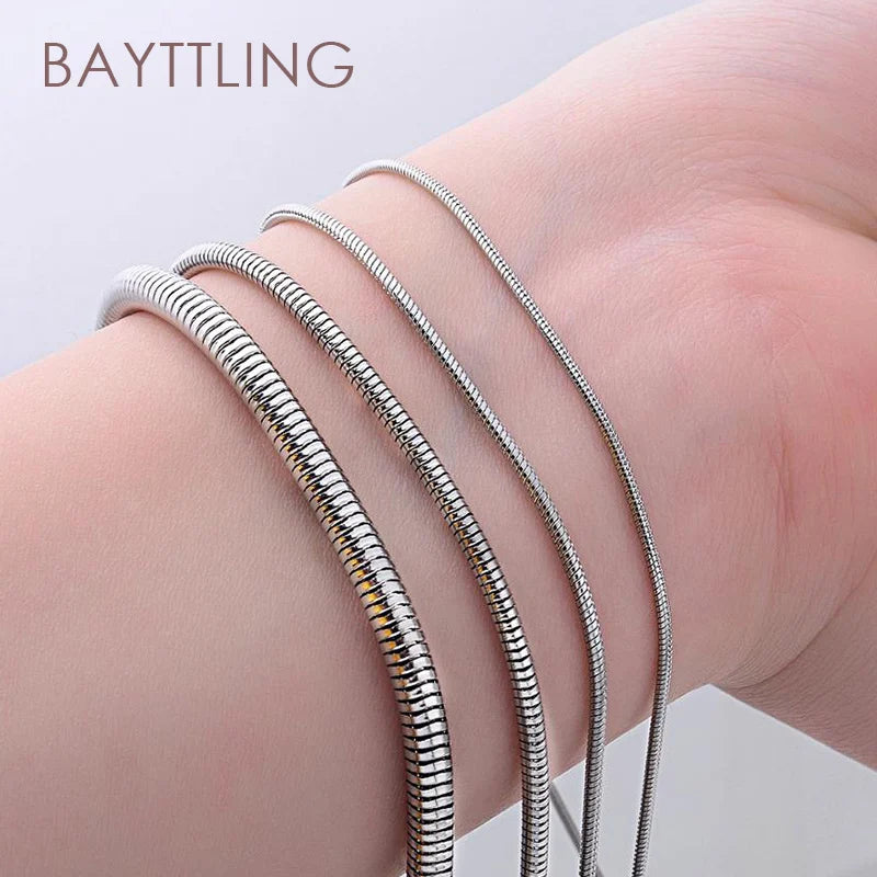 BAYTTLING 925 Sterling Silber 1MM 3MM 16/18/20/22/24/26/28/30 Zoll Schlangenkette Halskette für Frau Mode Hochzeit Schmuck Geschenk - Kelche24