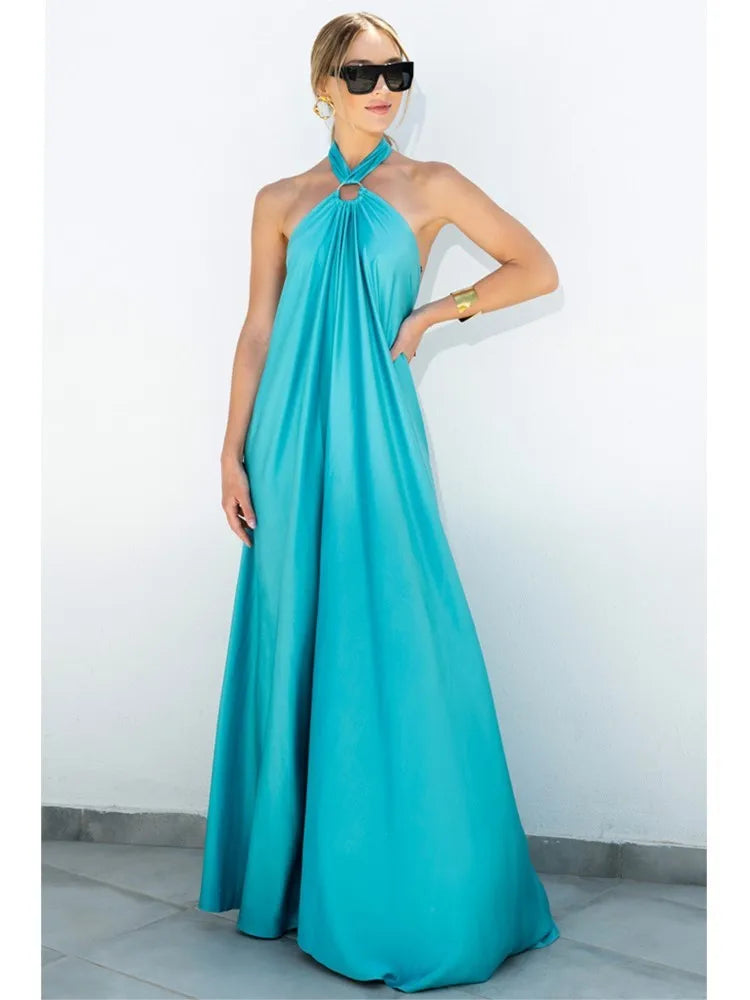 Damen Maxikleid A-linie - Kelche24