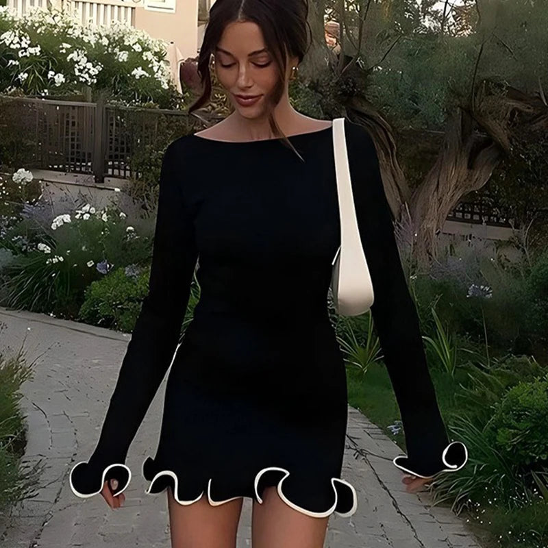 Sexy Wellen Kleid Damen - Kelche24