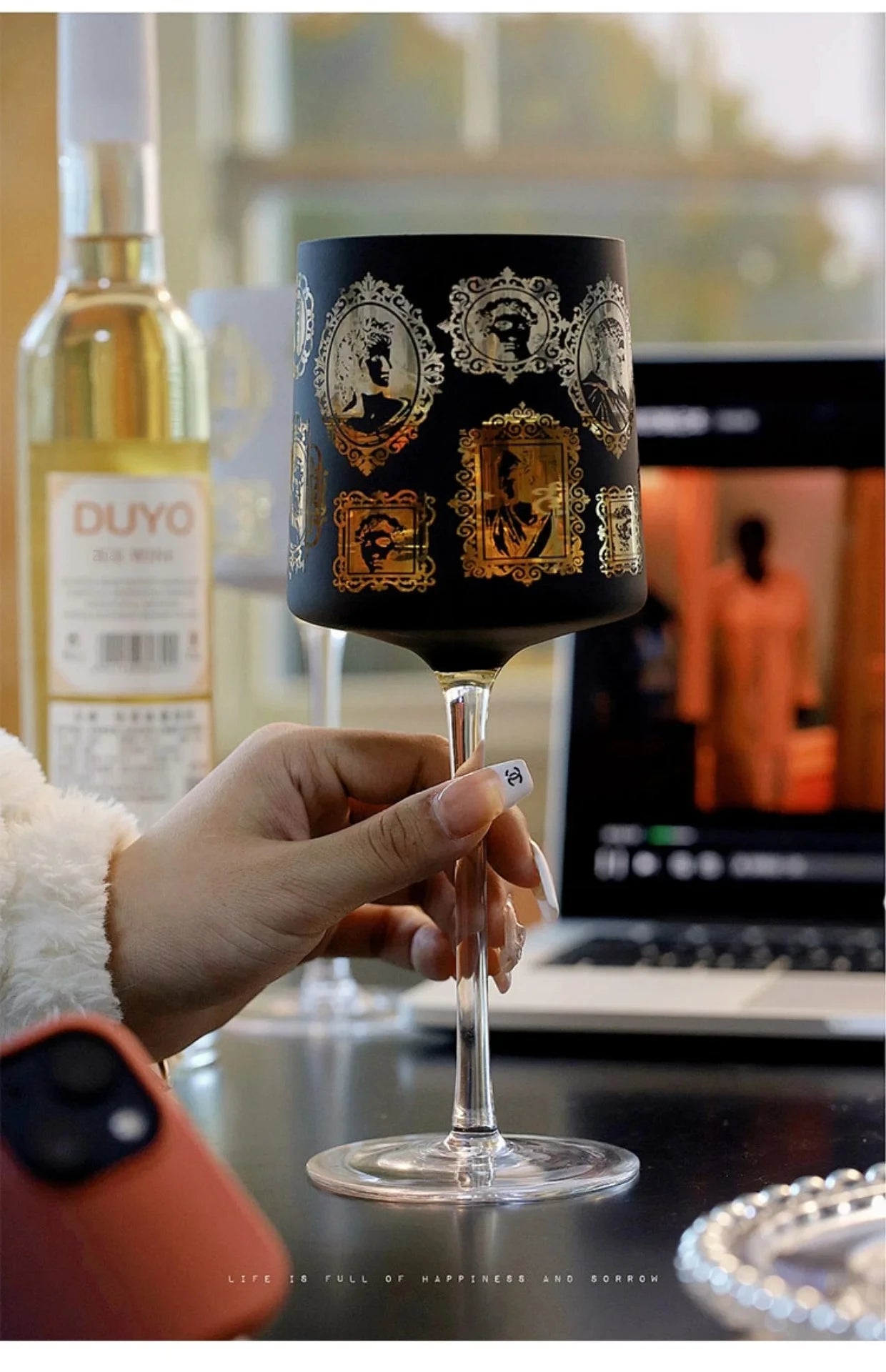 Austria Romantic Red Wine Grape Glass Glass Delicate High-value Wine Glass Champagne Goblet Electroplated Coating - Kelche24
