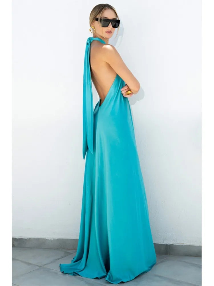 Damen Maxikleid A-linie - Kelche24
