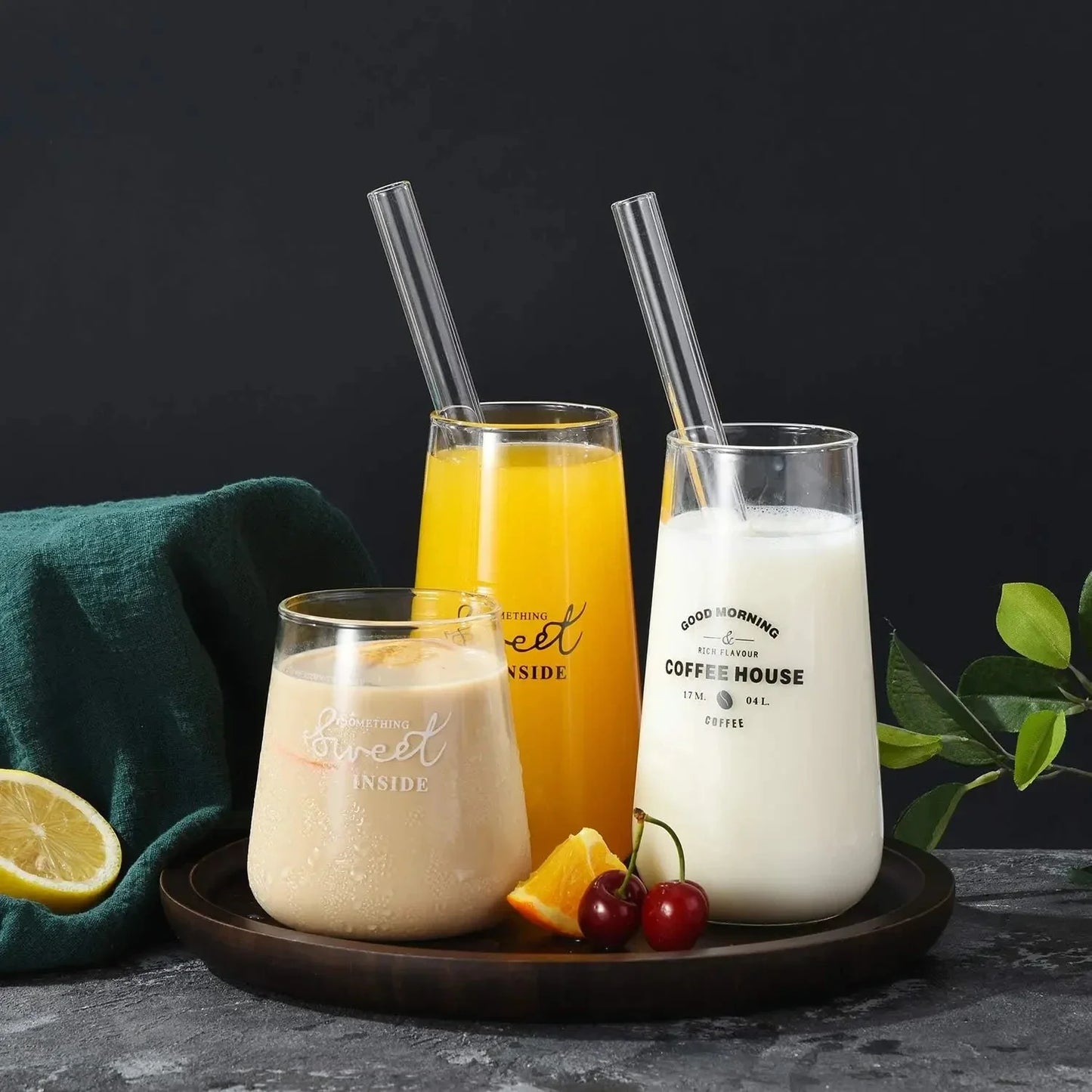 12/14mm Reusable Drinking Straw High Borosilicate Glass Straws Straight Boba Bubble Tea Milk Smoothies Fruit Cocktails Bar - Kelche24