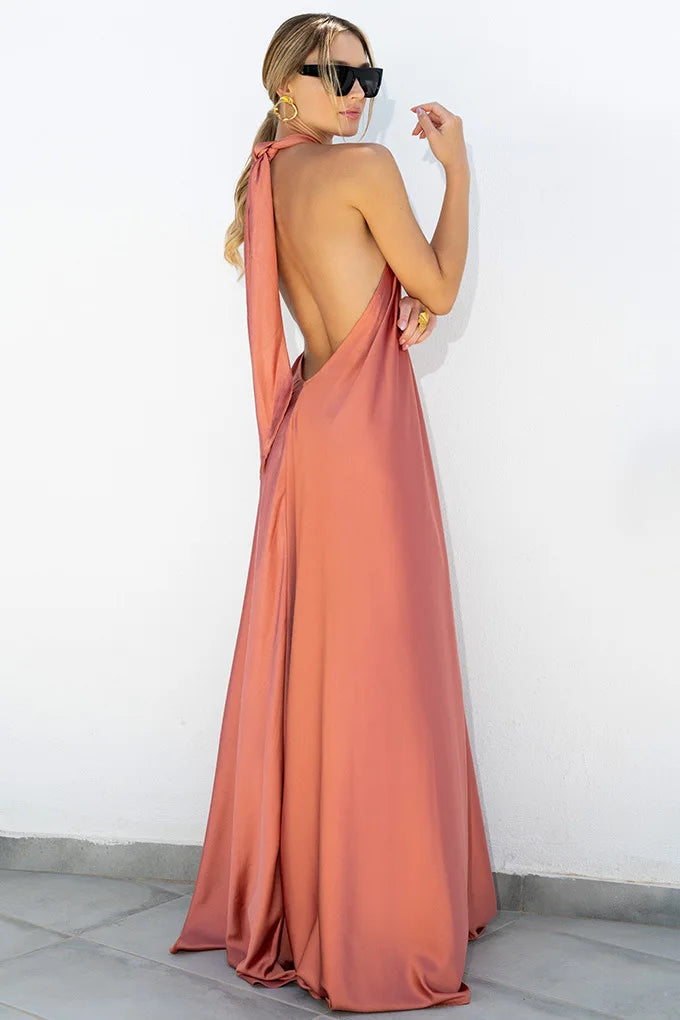 Damen Maxikleid A-linie - Kelche24