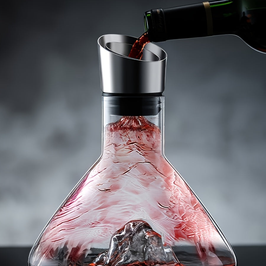 Kristall-Weinkaraffe (1500 ml) mit Edelstahl-Filter und Wasserfall-Ausgießer – ideal für festliche Anlässe