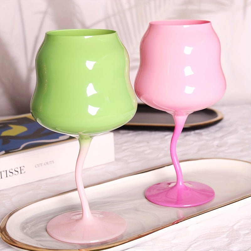 Buntes 500ml Twist-Weinglas – Vintage & Retro-Design für Whisky & Wein