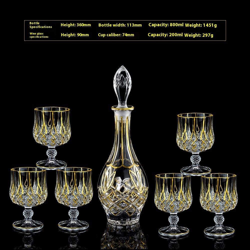 Glasflasche & Weinglas – Haushalts-Whiskey- und Shotglas-Set - Kelche24