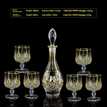 Glasflasche & Weinglas – Haushalts-Whiskey- und Shotglas-Set - Kelche24