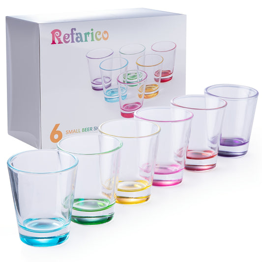 Buntes 6-teiliges Schussglas-Set – 1,6 oz für Whisky, Tequila und Vodka