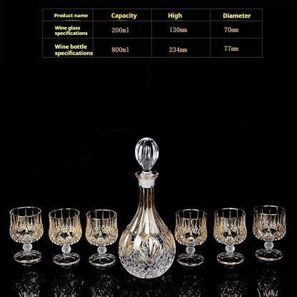 Glasflasche & Weinglas – Haushalts-Whiskey- und Shotglas-Set - Kelche24