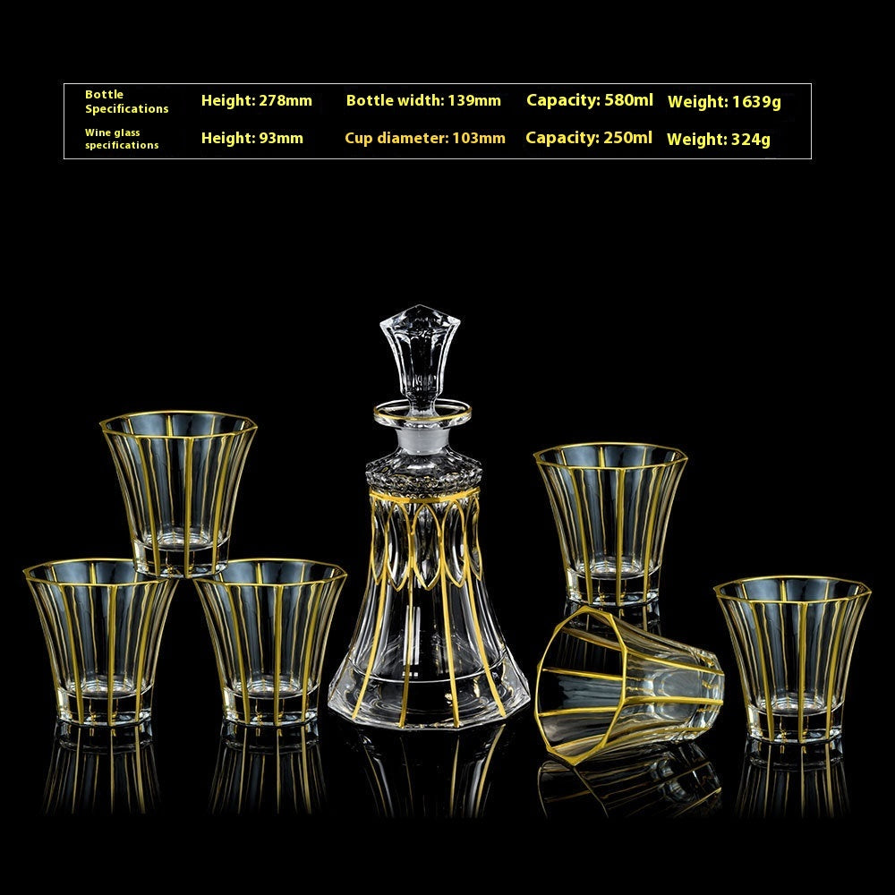 Glasflasche & Weinglas – Haushalts-Whiskey- und Shotglas-Set - Kelche24