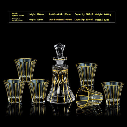 Glasflasche & Weinglas – Haushalts-Whiskey- und Shotglas-Set - Kelche24