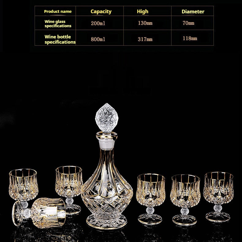 Glasflasche & Weinglas – Haushalts-Whiskey- und Shotglas-Set - Kelche24