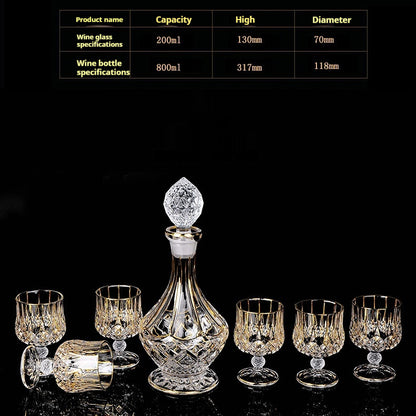 Glasflasche & Weinglas – Haushalts-Whiskey- und Shotglas-Set - Kelche24