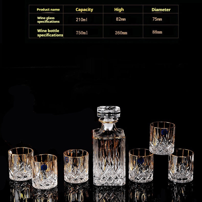 Glasflasche & Weinglas – Haushalts-Whiskey- und Shotglas-Set - Kelche24