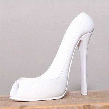 Elegantes Harz High Heel Schuhförmiges Weinregal - Stilvolles rotes und goldenes Display für Wohnkultur, perferkt  für Geschenkidee