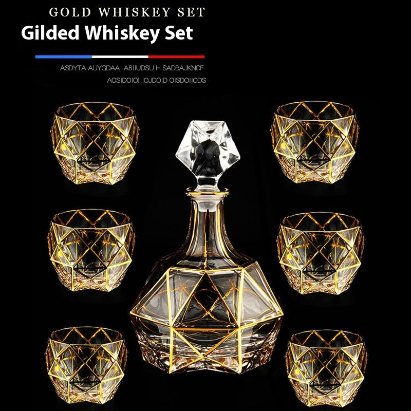 Glasflasche & Weinglas – Haushalts-Whiskey- und Shotglas-Set - Kelche24