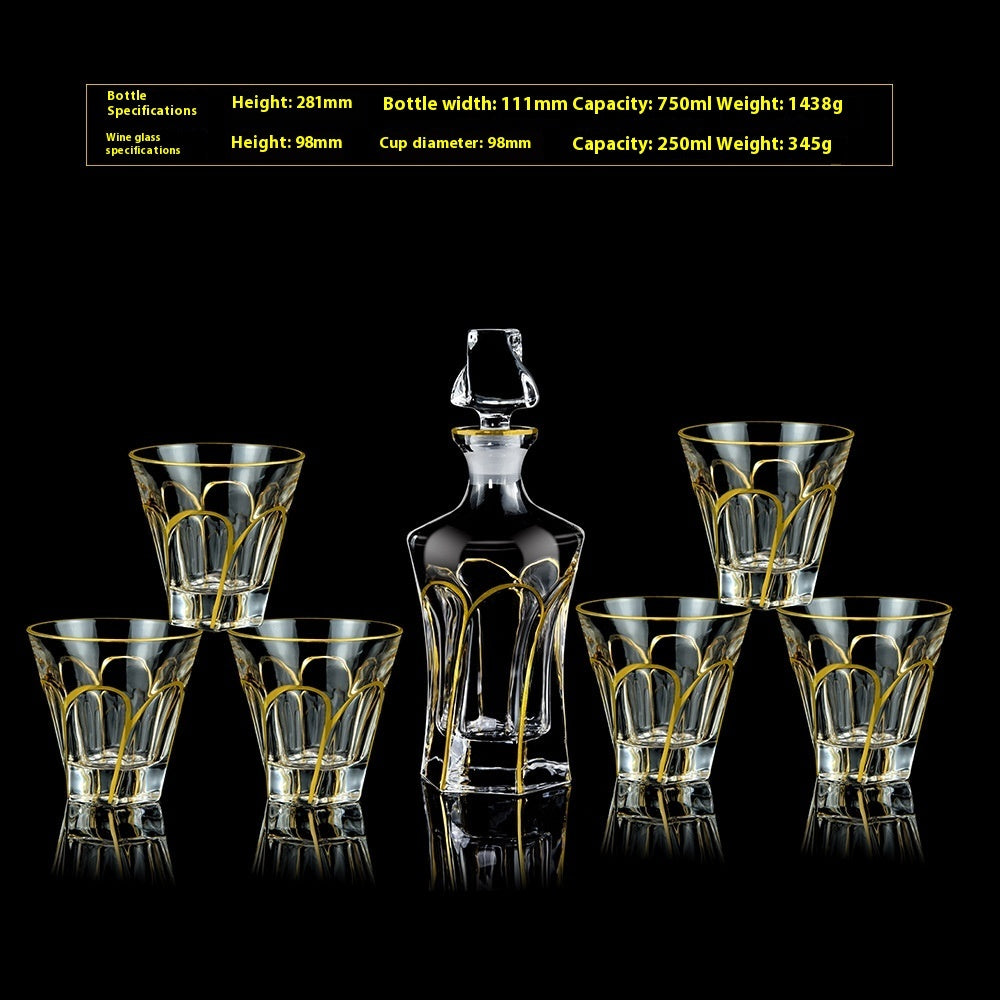 Glasflasche & Weinglas – Haushalts-Whiskey- und Shotglas-Set - Kelche24