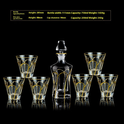 Glasflasche & Weinglas – Haushalts-Whiskey- und Shotglas-Set - Kelche24