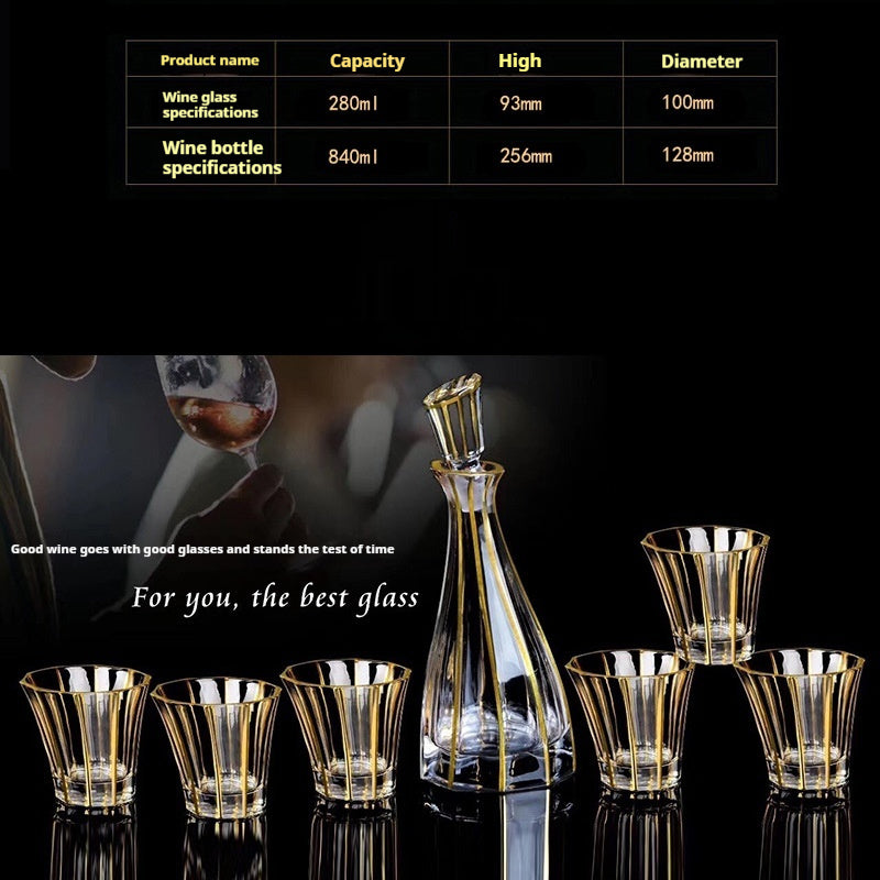 Glasflasche & Weinglas – Haushalts-Whiskey- und Shotglas-Set - Kelche24