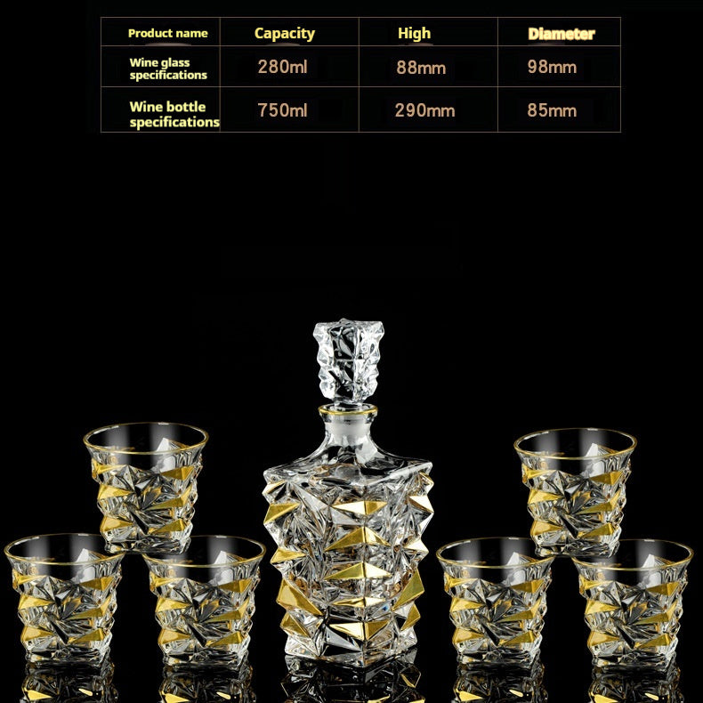 Glasflasche & Weinglas – Haushalts-Whiskey- und Shotglas-Set - Kelche24
