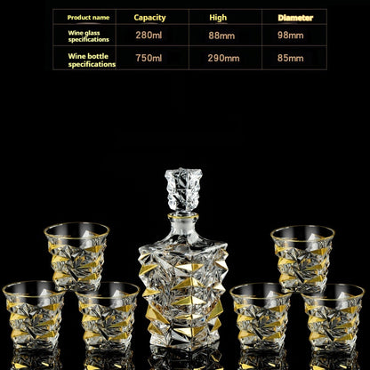 Glasflasche & Weinglas – Haushalts-Whiskey- und Shotglas-Set - Kelche24