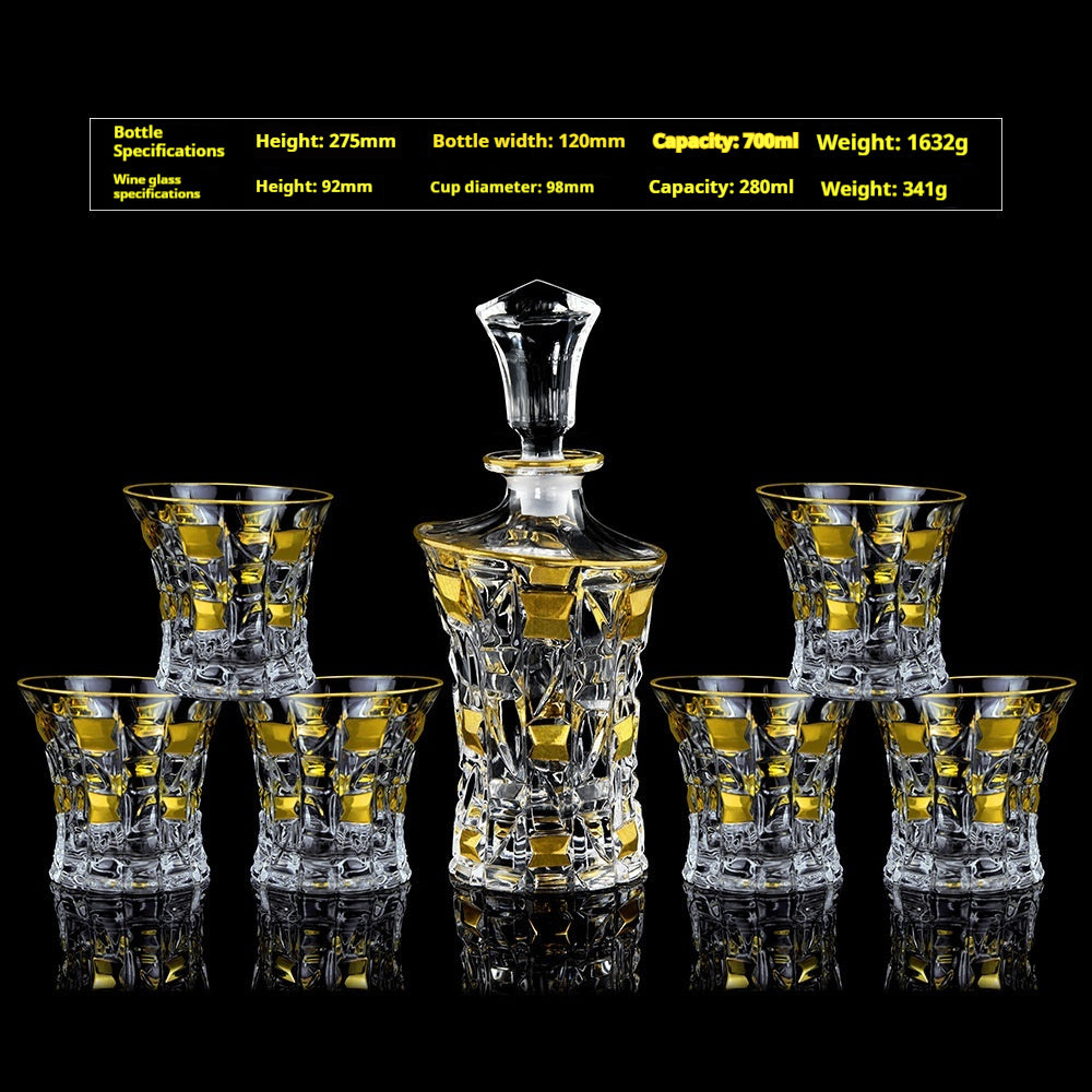 Glasflasche & Weinglas – Haushalts-Whiskey- und Shotglas-Set - Kelche24