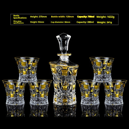 Glasflasche & Weinglas – Haushalts-Whiskey- und Shotglas-Set - Kelche24