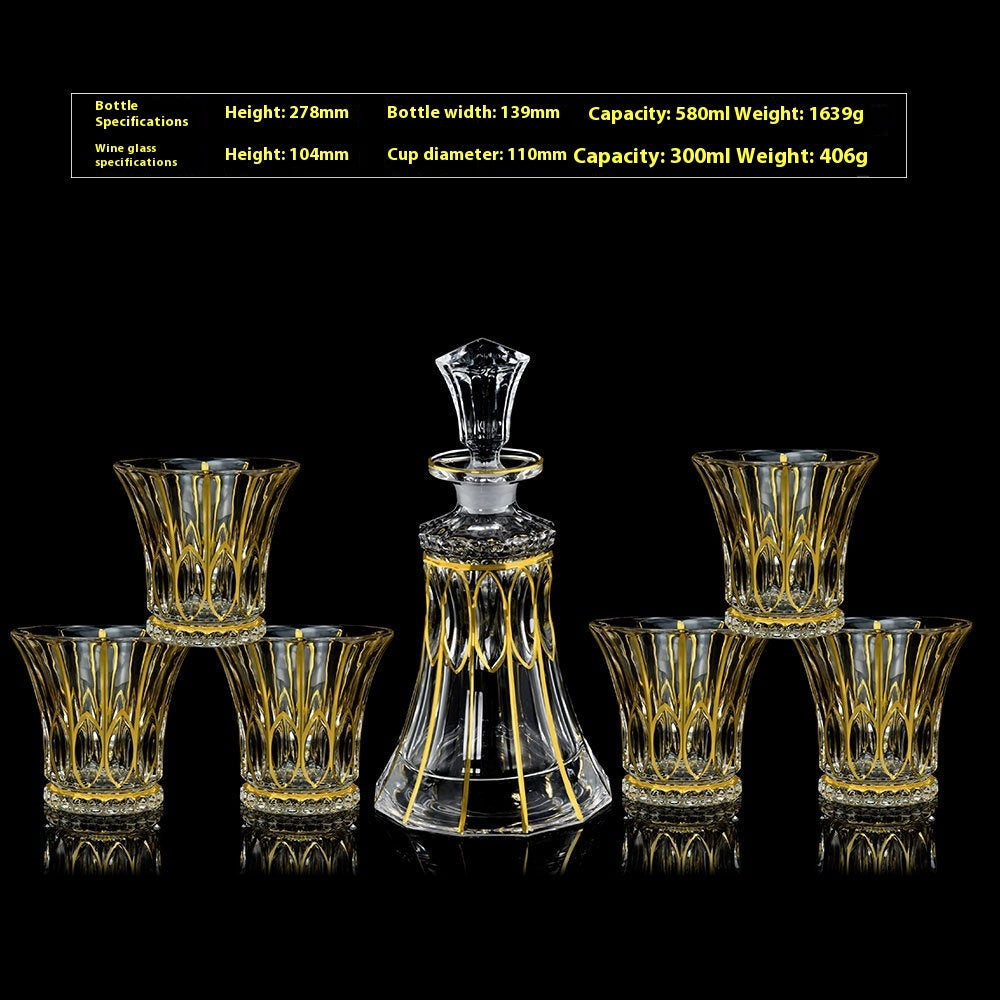 Glasflasche & Weinglas – Haushalts-Whiskey- und Shotglas-Set - Kelche24