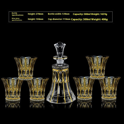 Glasflasche & Weinglas – Haushalts-Whiskey- und Shotglas-Set - Kelche24
