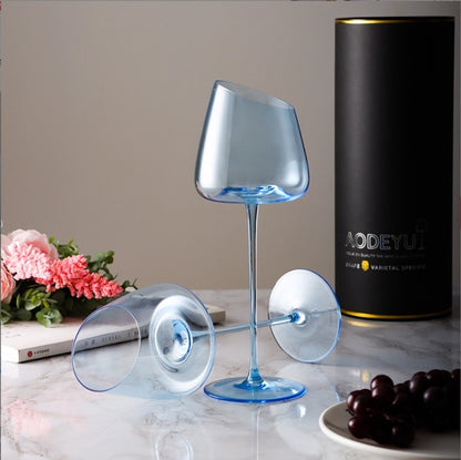 Kleiner blauer Kristallkelch – Rotwein-Glas für Traubenwein - Kelche24