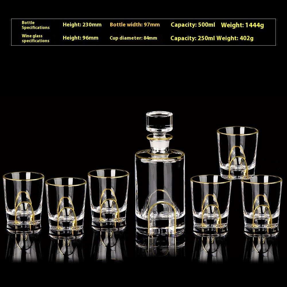 Glasflasche & Weinglas – Haushalts-Whiskey- und Shotglas-Set - Kelche24