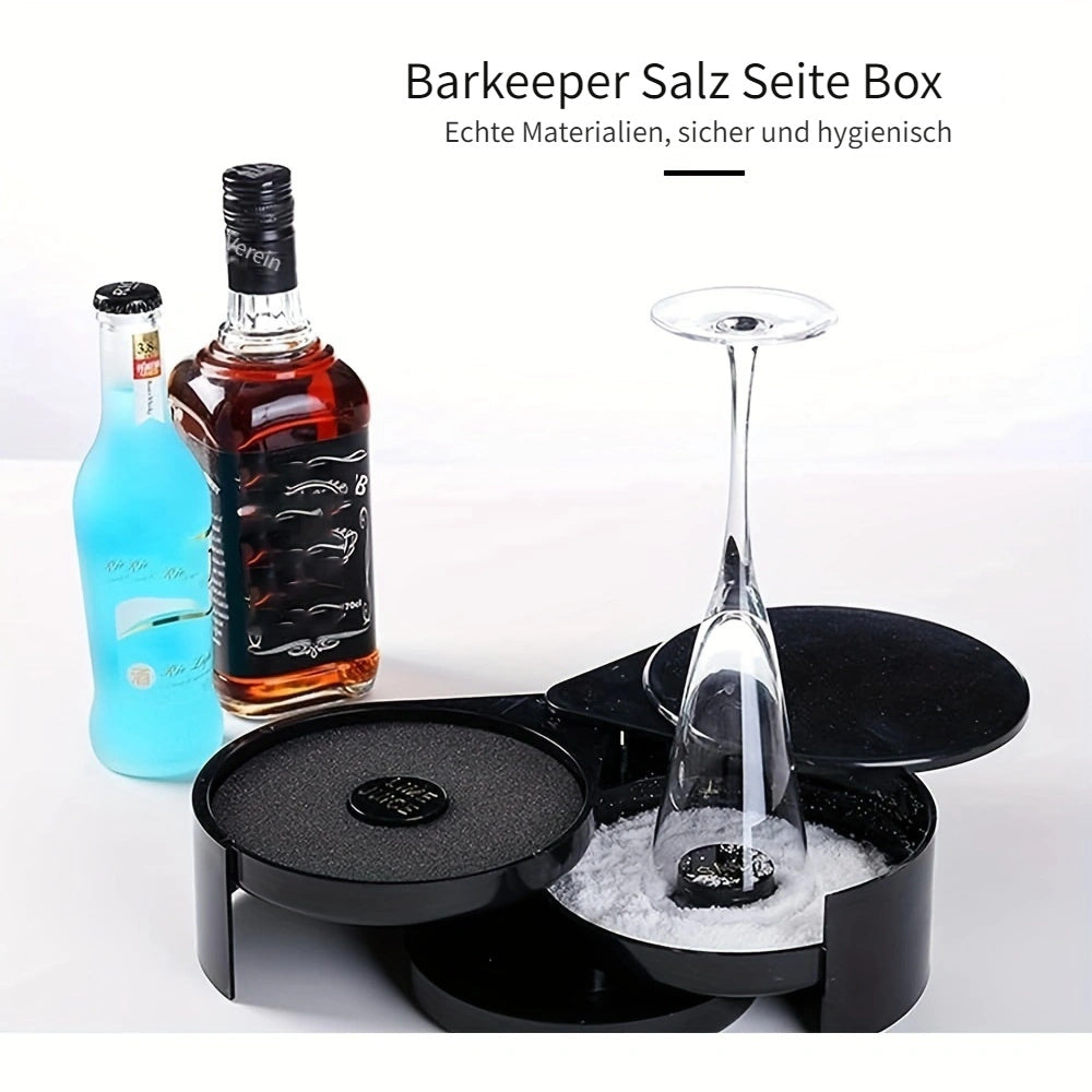 3-stufige Cocktail-Gewürzbox – Barkeeper-Werkzeug für Zucker & Salz