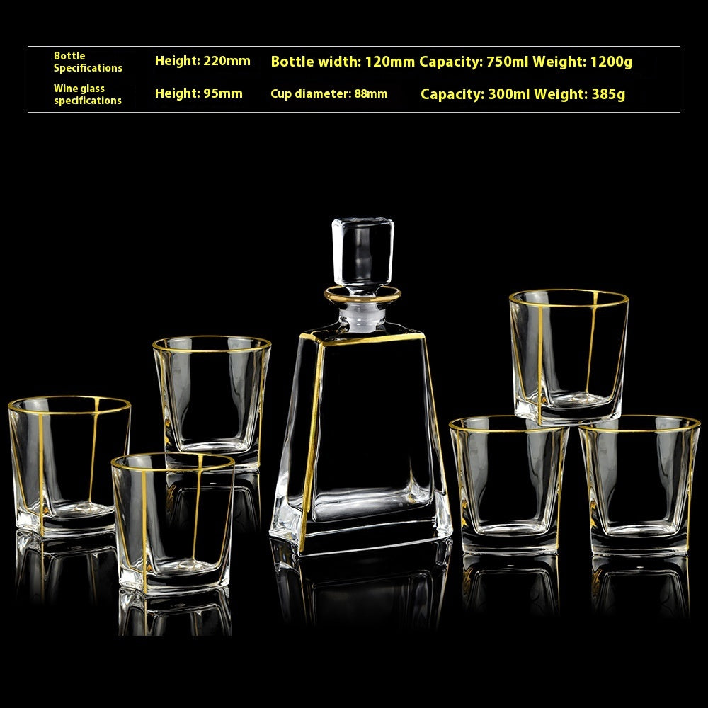 Glasflasche & Weinglas – Haushalts-Whiskey- und Shotglas-Set - Kelche24