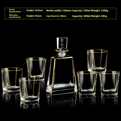 Glasflasche & Weinglas – Haushalts-Whiskey- und Shotglas-Set - Kelche24