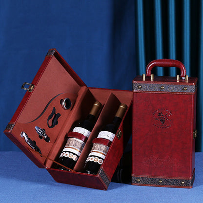 Haushaltsmode Doppel-Weinbox mit Holzmaserung – Rotwein - Kelche24