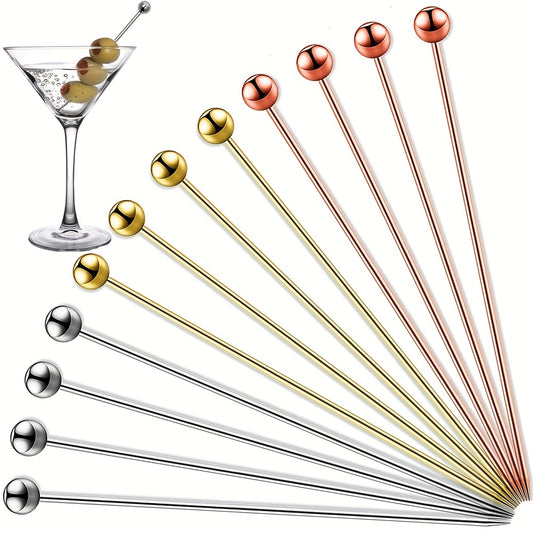 12 Stück Edelstahl-Cocktail-Picks (4 & 20,32 cm), wiederverwendbar und poliert. Maschinenwaschbar, ideal für Vorspeisen, Kirschen und Oliven. Perfekt für Weihnachten, Halloween, Thanksgiving, Valentinstag und Abschlussfeiern