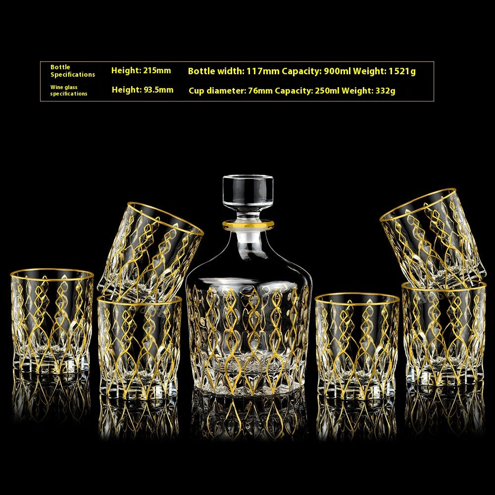 Glasflasche & Weinglas – Haushalts-Whiskey- und Shotglas-Set - Kelche24