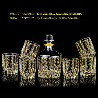 Glasflasche & Weinglas – Haushalts-Whiskey- und Shotglas-Set - Kelche24