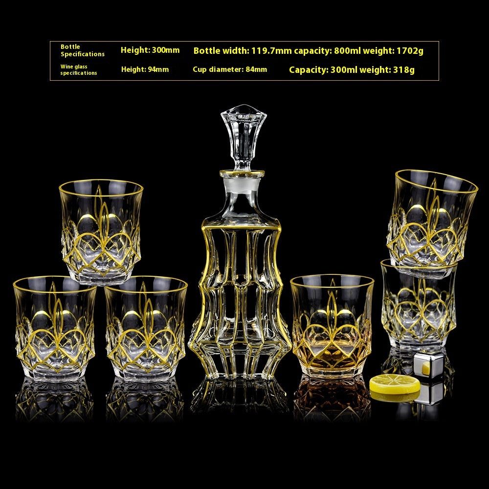 Glasflasche & Weinglas – Haushalts-Whiskey- und Shotglas-Set - Kelche24