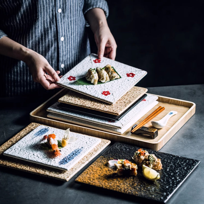 Keramikteller – Kreativer quadratischer Sushi-Teller - Kelche24