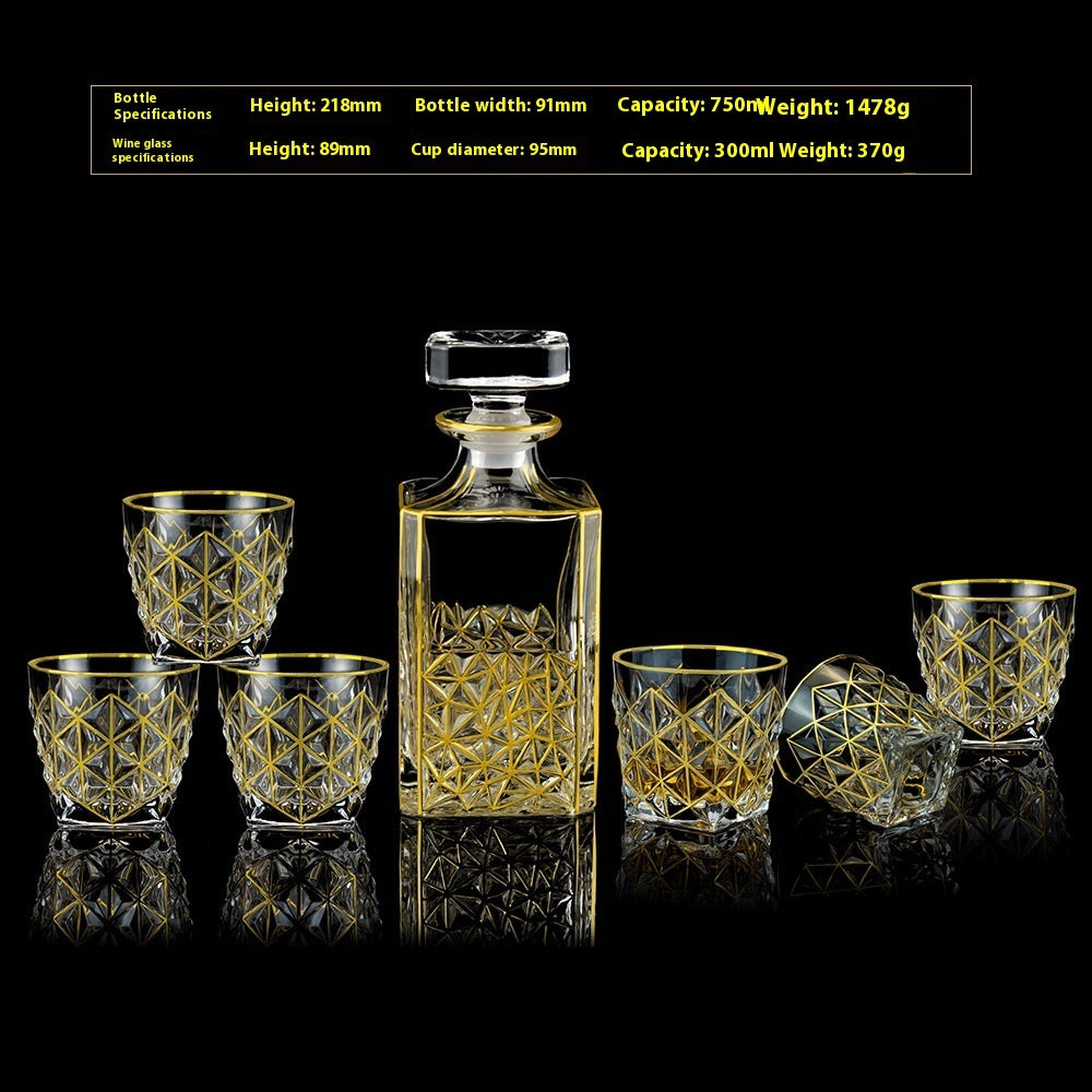 Glasflasche & Weinglas – Haushalts-Whiskey- und Shotglas-Set - Kelche24