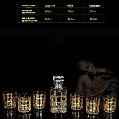 Glasflasche & Weinglas – Haushalts-Whiskey- und Shotglas-Set - Kelche24