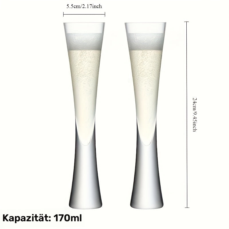 1 Stk. Elegante Handgefertigte Kristallglas-Champagnerflöte - Kreatives Hochzeitsgeschenk, Gläser für Sekttrinkgläser für Frauen, Klare Wiederverwendbare Glas mit Einzigartigem Design, Perfekt für Kalte Getränke, Nur Handwäsche - Kelche24