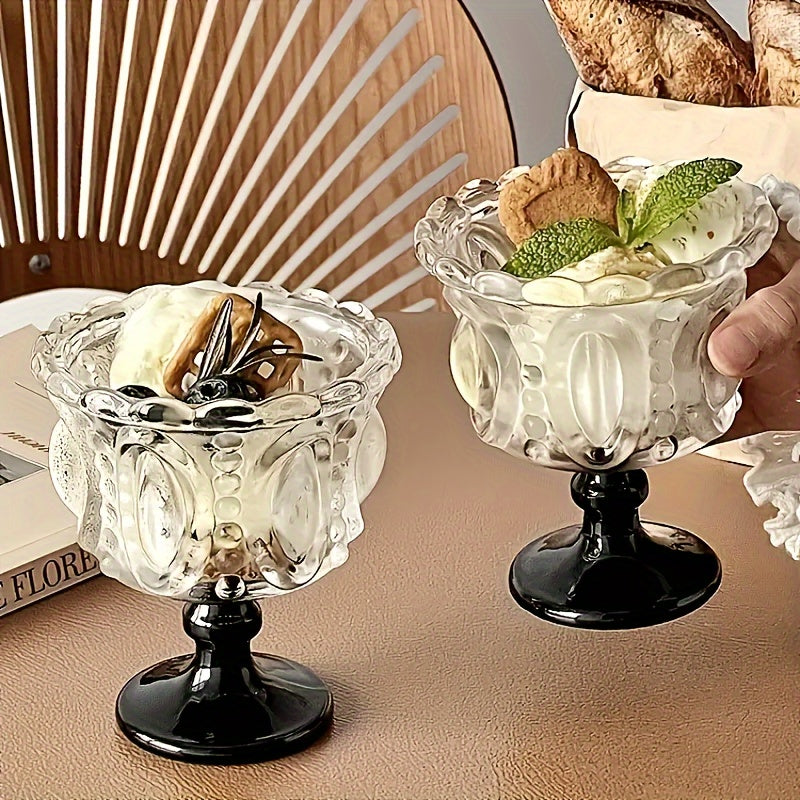 2er-Set elegante schwarze Dessertgläser – stilvoll, retro & zeitlos